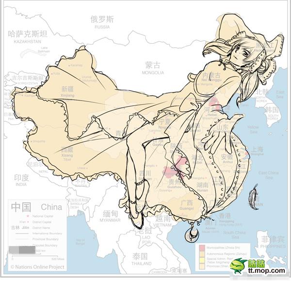 网络上的中国地图。感觉挺闪亮的758 / 作者:●·`．糖果° / 帖子ID:943