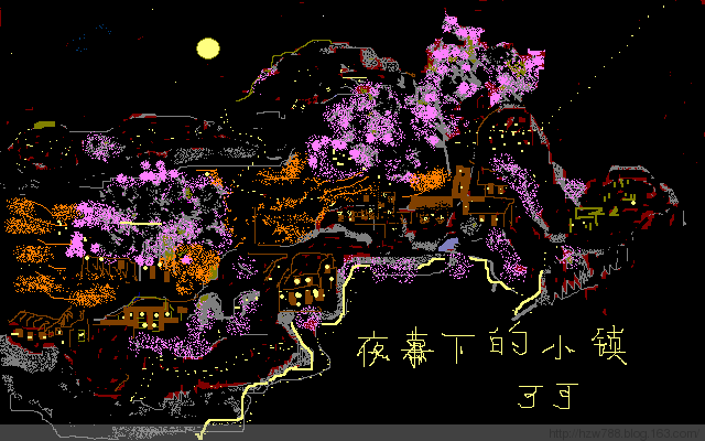 我的涂鸦——夜幕下的小镇736 / 作者:可可 / 帖子ID:94114