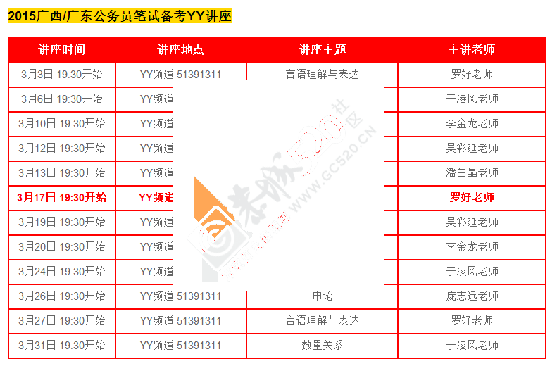 2015广西区考公务员笔试课程开课啦！309 / 作者:云职何老师 / 帖子ID:113208