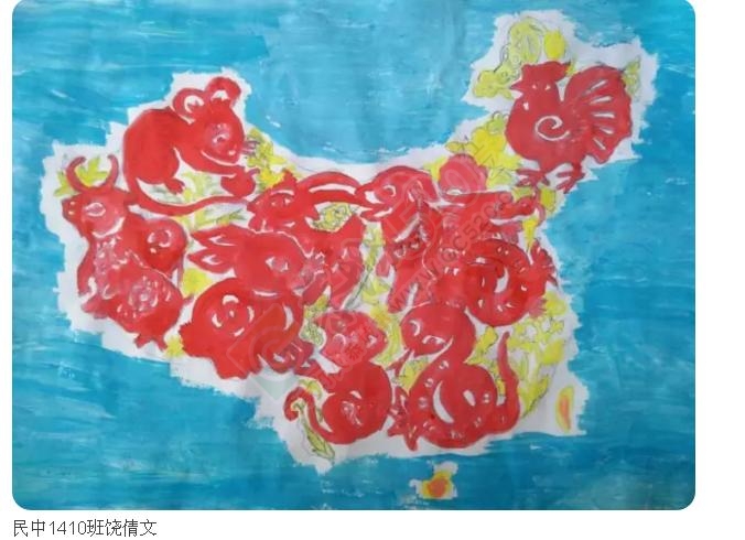 桂林市恭城民族中学学生手绘地图 《美丽祖国》962 / 作者:平安帅锅 / 帖子ID:176068