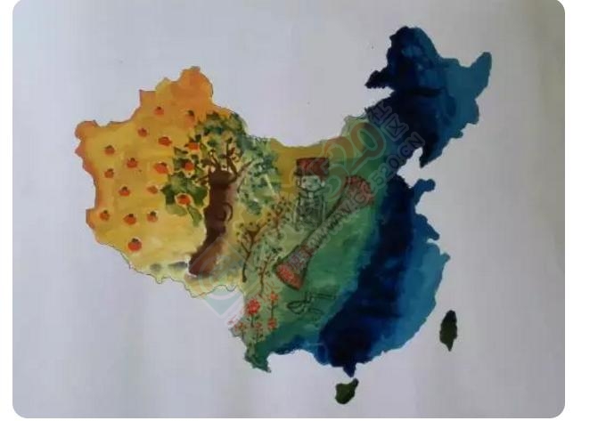桂林市恭城民族中学学生手绘地图 《美丽祖国》843 / 作者:平安帅锅 / 帖子ID:176068
