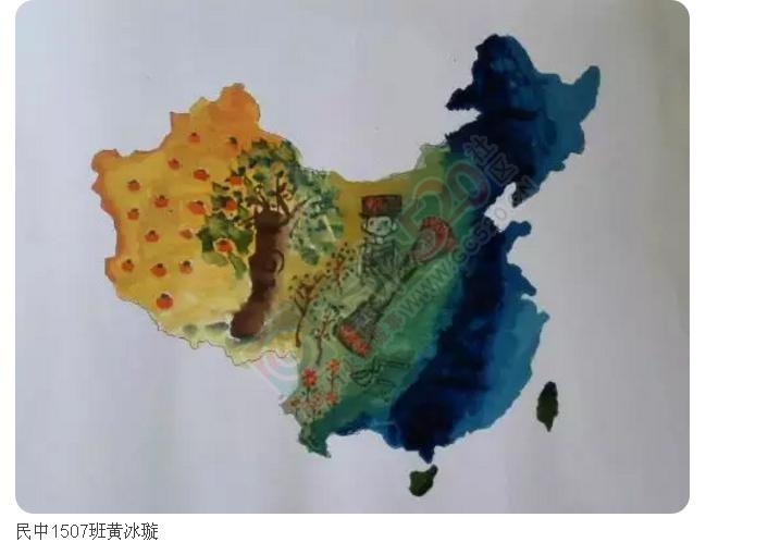桂林市恭城民族中学学生手绘地图 《美丽祖国》51 / 作者:平安帅锅 / 帖子ID:176068