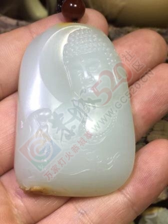 闲置56.7克新疆和田羊脂白玉籽料大日如来970 / 作者:晚霞行千里 / 帖子ID:176869