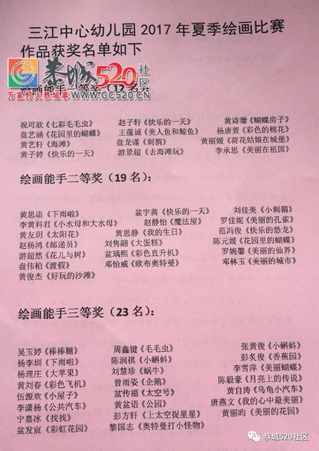 恭城三江乡中心幼儿园儿童绘画大赛圆满落幕，快来看看有你家宝宝吗？877 / 作者:社区小编 / 帖子ID:232662