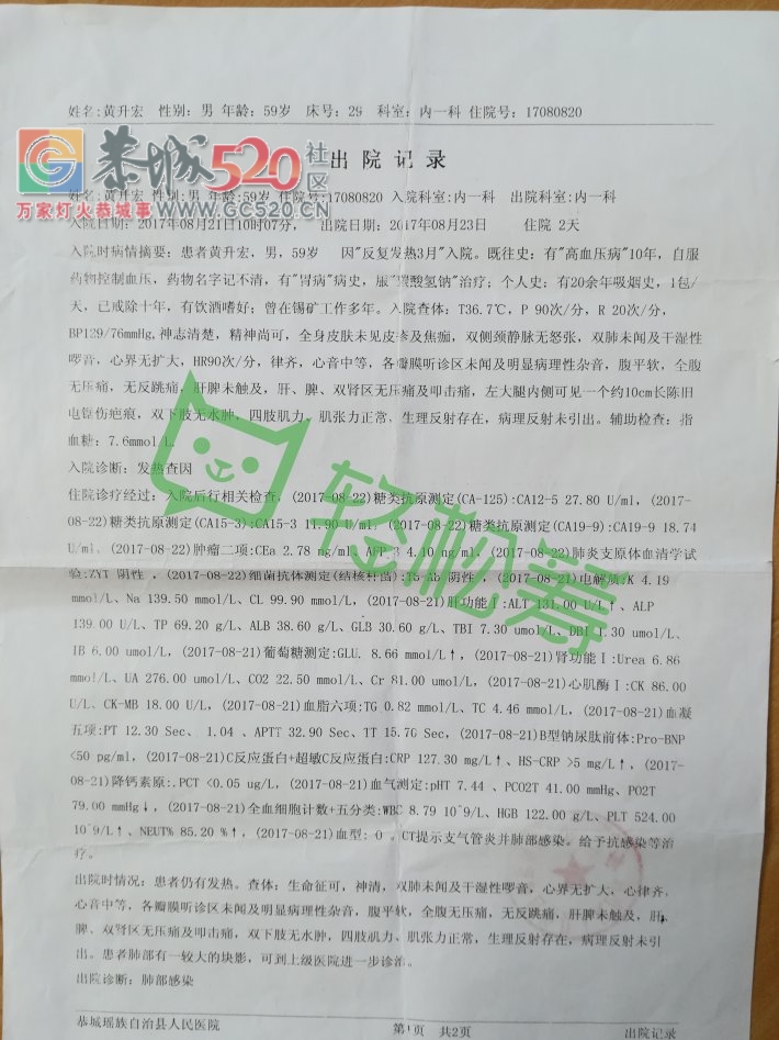 请救救我的父亲！！———父亲患肺癌，需马上手术，恳求大家帮帮我。13 / 作者:油茶小弟 / 帖子ID:238641