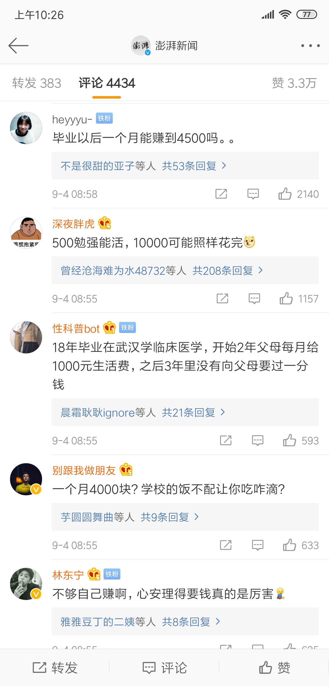 现在恭城家长给自己读大学的子女的生活费是几多？589 / 作者:忧伤428 / 帖子ID:268752