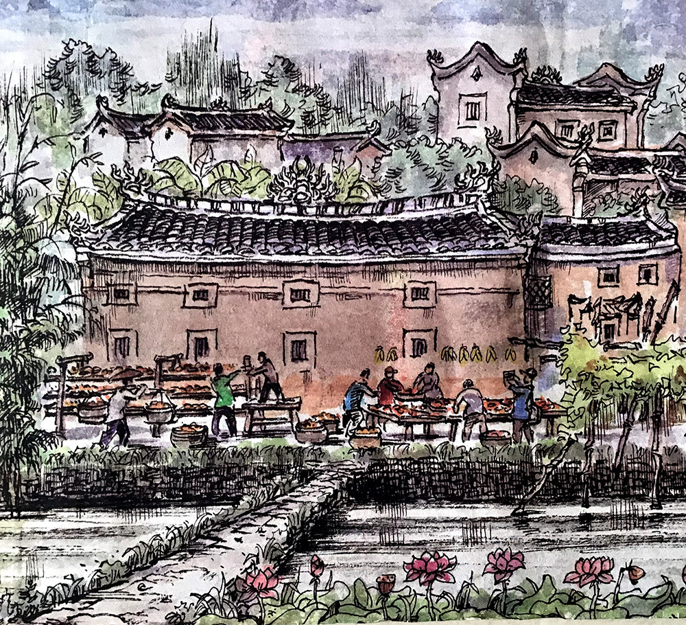 恭城金秋柿柿如意，手绘瑶乡幅幅顺心934 / 作者:箩筐索 / 帖子ID:269610