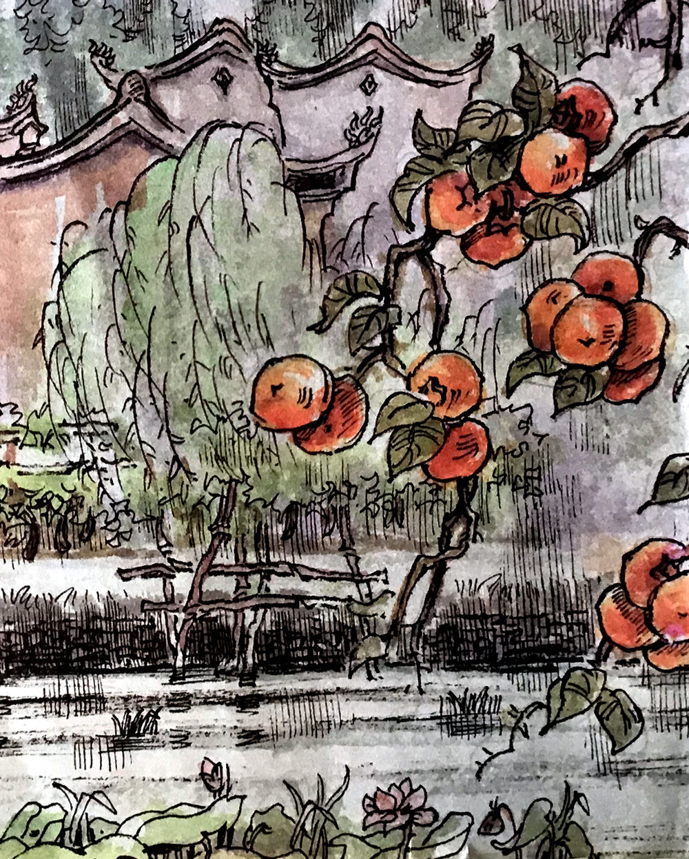 恭城金秋柿柿如意，手绘瑶乡幅幅顺心333 / 作者:箩筐索 / 帖子ID:269610