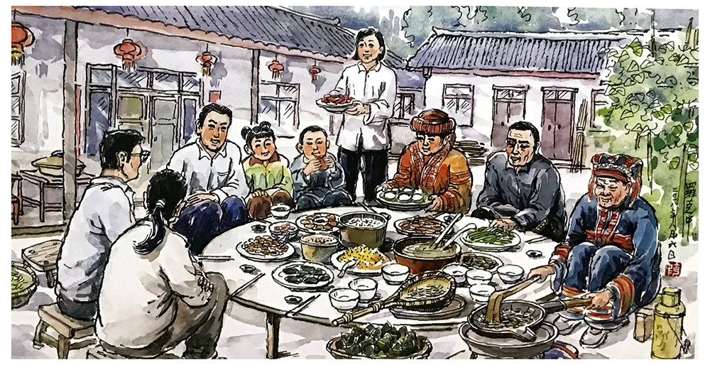 恭城金秋柿柿如意，手绘瑶乡幅幅顺心708 / 作者:箩筐索 / 帖子ID:269610