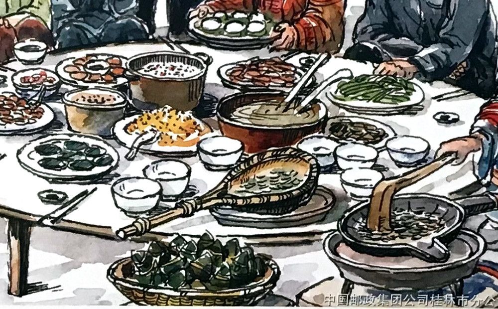 恭城金秋柿柿如意，手绘瑶乡幅幅顺心628 / 作者:箩筐索 / 帖子ID:269610