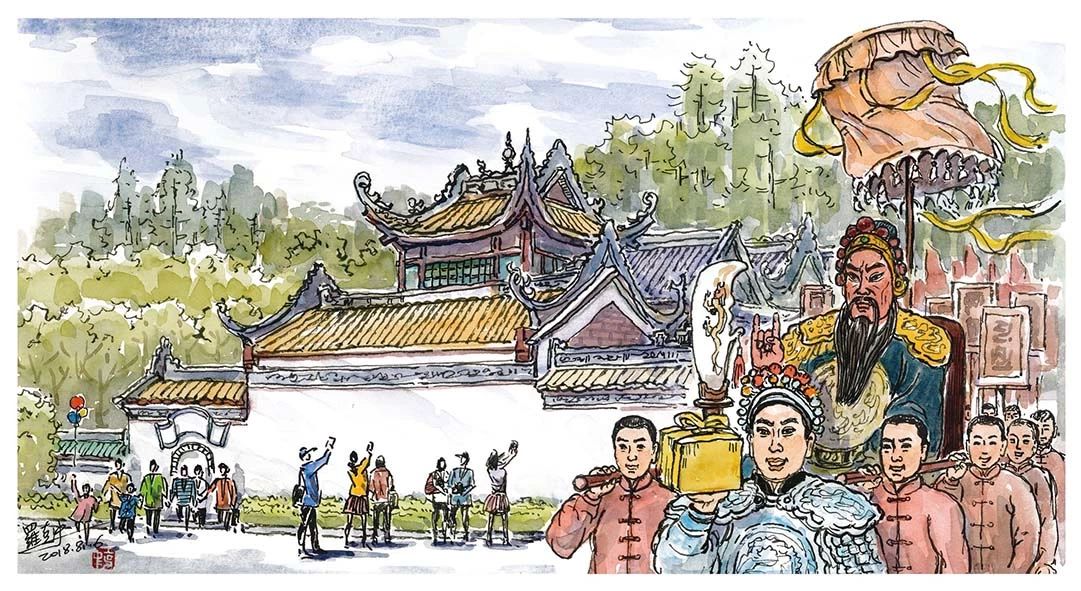 恭城金秋柿柿如意，手绘瑶乡幅幅顺心337 / 作者:箩筐索 / 帖子ID:269610
