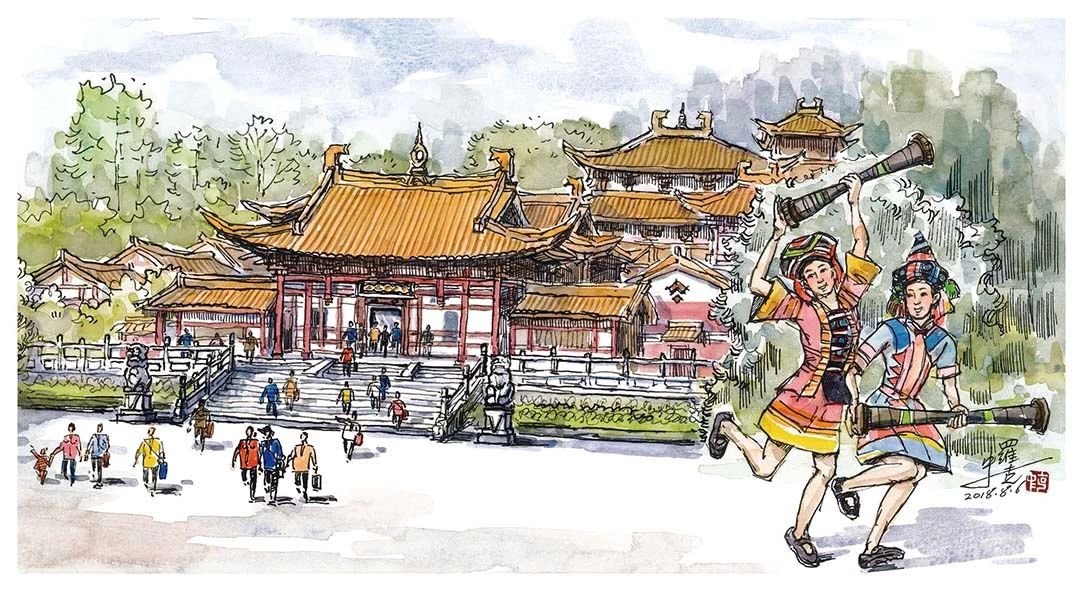 恭城金秋柿柿如意，手绘瑶乡幅幅顺心700 / 作者:箩筐索 / 帖子ID:269610