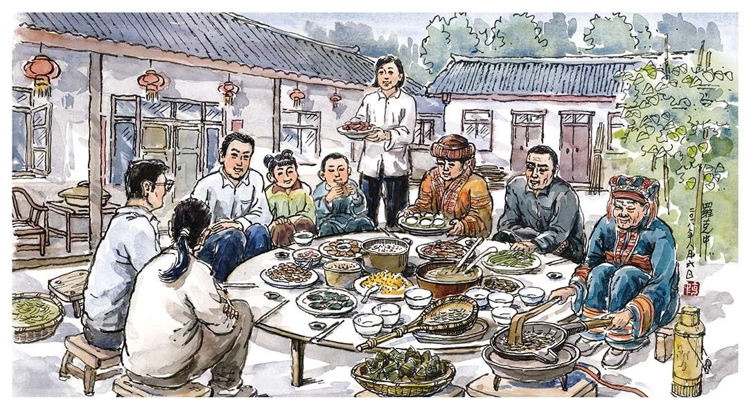 恭城金秋柿柿如意，手绘瑶乡幅幅顺心733 / 作者:箩筐索 / 帖子ID:269610