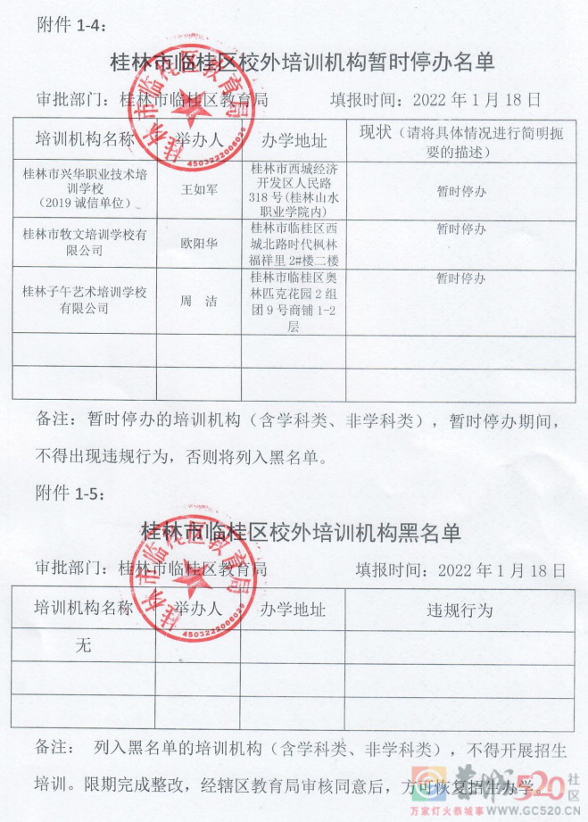 桂林最全校外培训机构黑白名单公布！894 / 作者:论坛小编01 / 帖子ID:292356