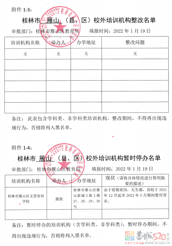 桂林最全校外培训机构黑白名单公布！932 / 作者:论坛小编01 / 帖子ID:292356