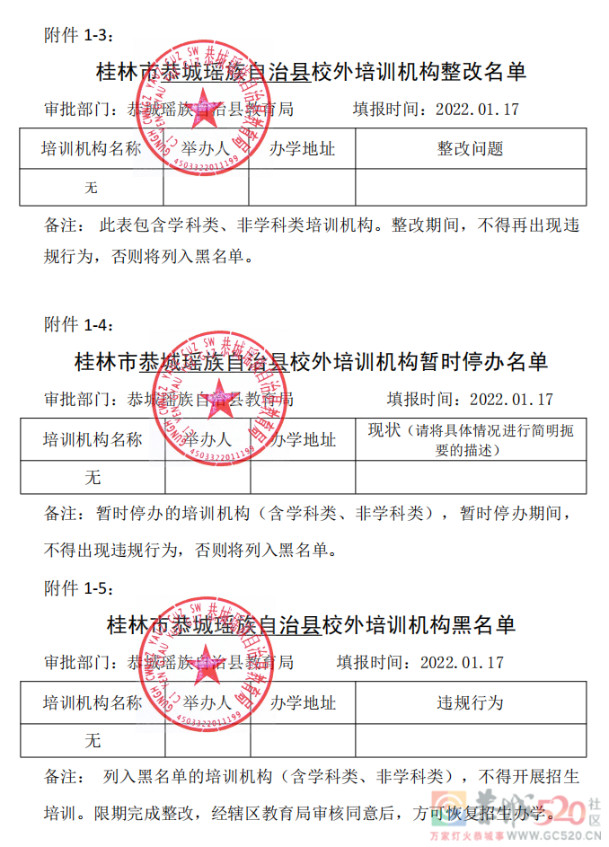 桂林最全校外培训机构黑白名单公布！423 / 作者:论坛小编01 / 帖子ID:292356