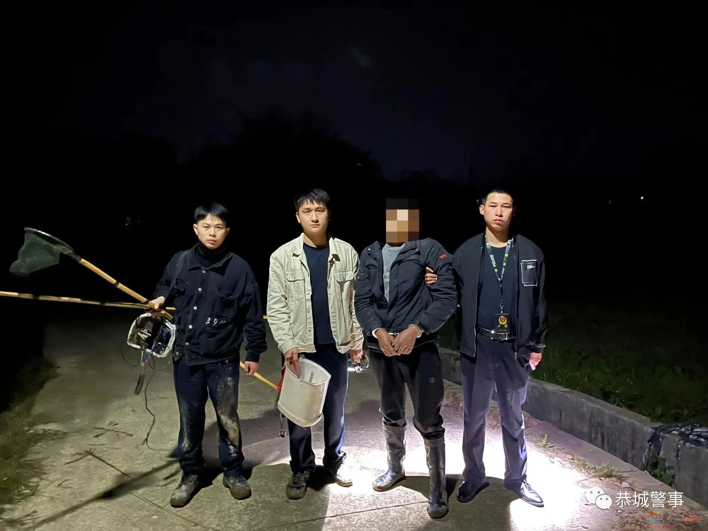 恭城：深夜非法电鱼，这5名男子被抓现行！127 / 作者:论坛小编01 / 帖子ID:305834