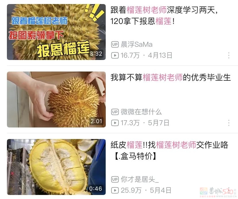 我在B站看人开榴莲，提前领悟世事无常740 / 作者:儿时的回忆 / 帖子ID:307186