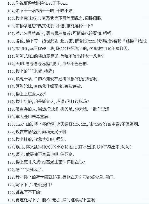 大学厕所内的BBS接龙556 / 作者:简单 / 帖子ID:1096
