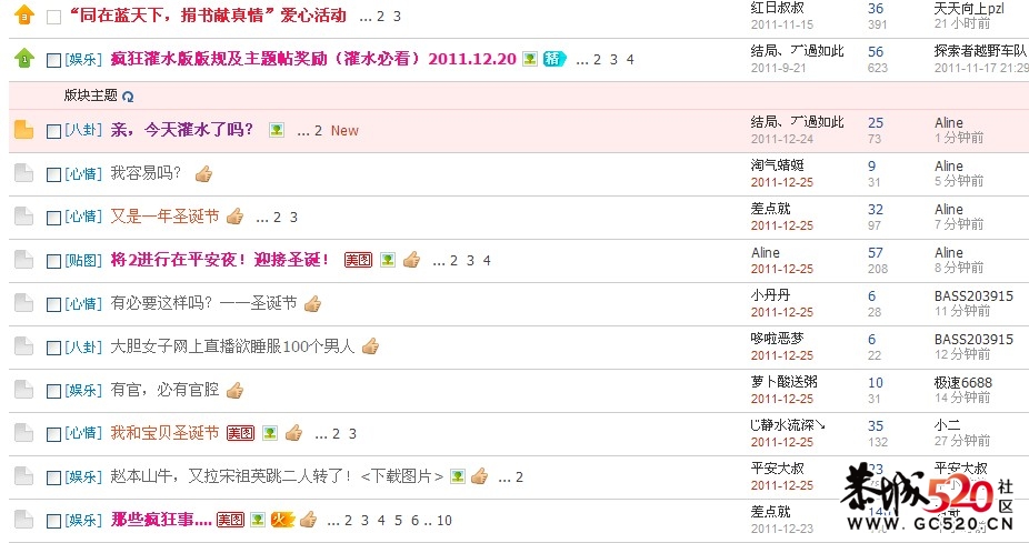 亲，今天灌水了吗？ 【12.25】106 / 作者:结局、丆過如此 / 帖子ID:6893