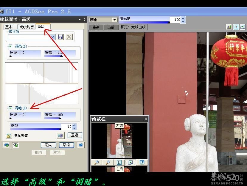 用ACDSee里的“高级”轻松处理相片。739 / 作者:平安大叔 / 帖子ID:57694