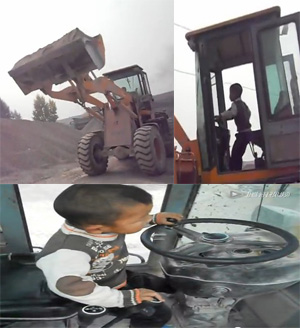 逆天的5岁孩子开铲车！这个崽太够力了！557 / 作者:星想事成 / 帖子ID:58087