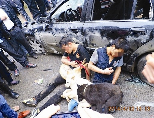 【三江】两人偷狗被抓 遭打后抱三死狗示众496 / 作者:是非黑人 / 帖子ID:101253