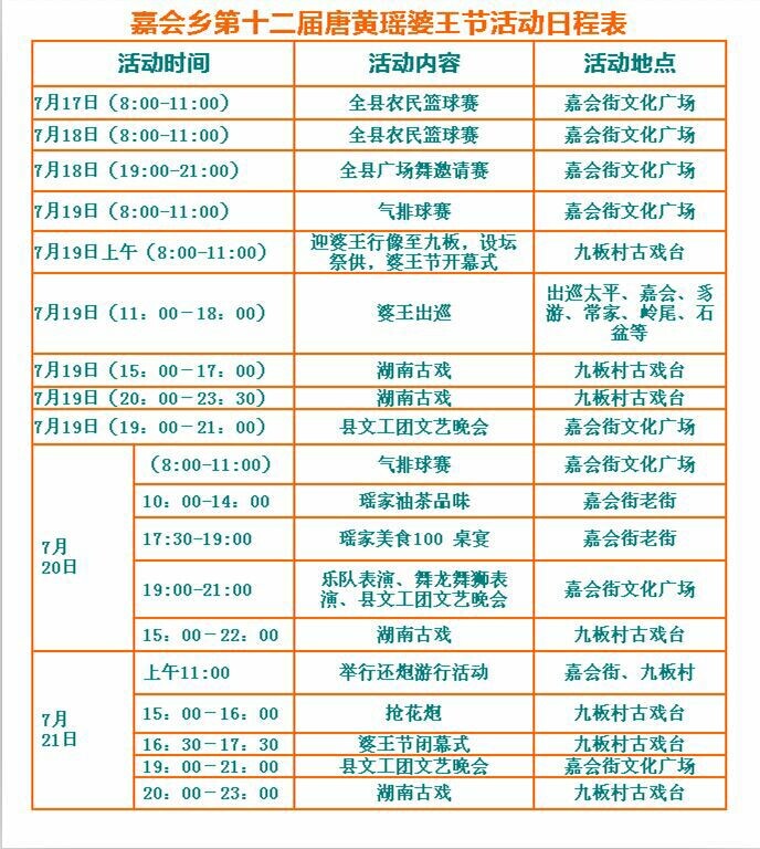 嘉会乡第十二届唐黄瑶婆王节即将举办48 / 作者:哟西 / 帖子ID:103678