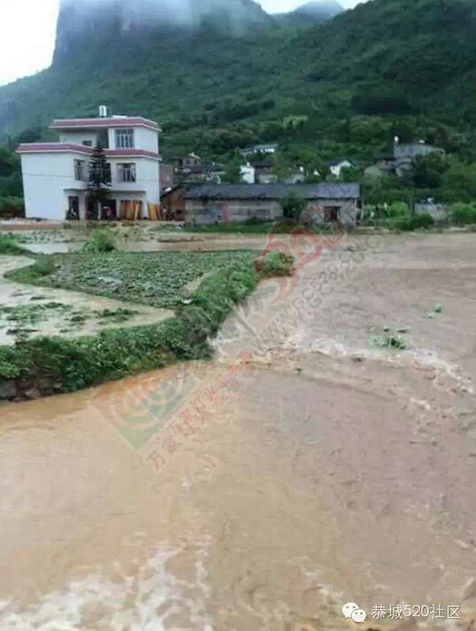 恭城连降暴雨，多地开启看海模式，西岭群众受灾自救109 / 作者:520小编 / 帖子ID:116167
