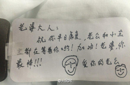 老婆产后大出血住进ICU 丈夫每天画暖心小纸条774 / 作者:分叉路口 / 帖子ID:129077
