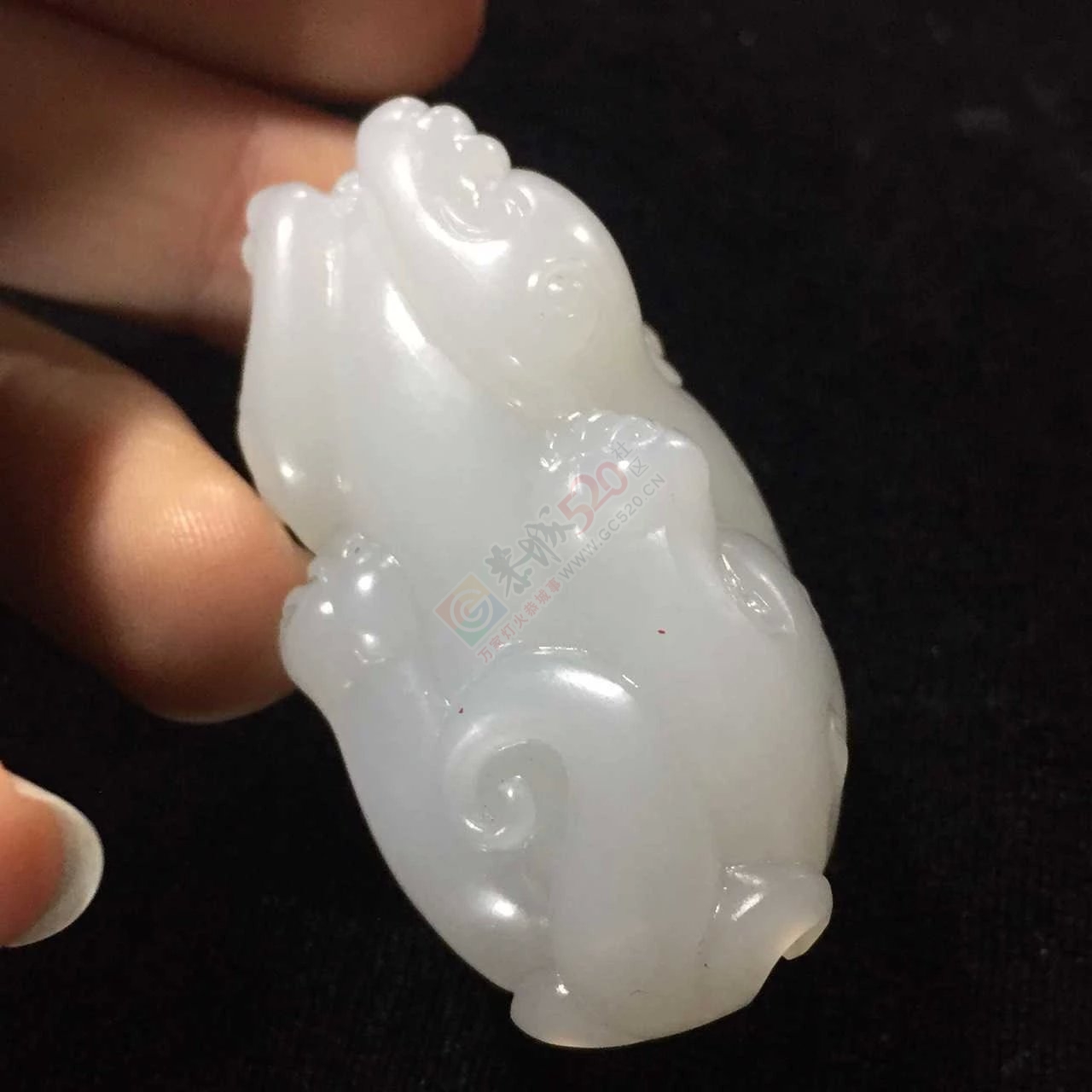 出手和田白玉籽料招财貔貅374 / 作者:发如雪 / 帖子ID:163436