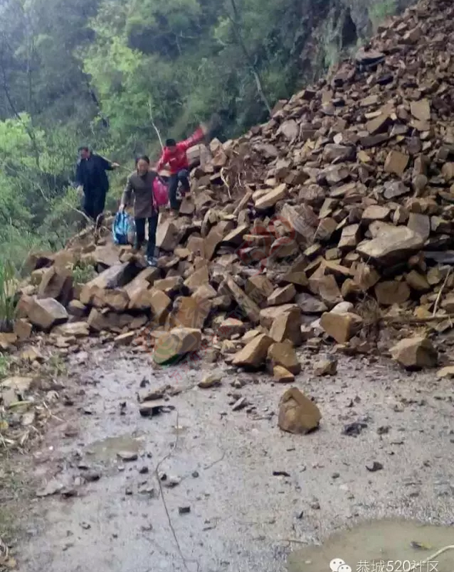 大雨导致莲花河口洗脚岭清水卡路段塌方，村民出行受阻326 / 作者:心交朋友钱交狗 / 帖子ID:165591