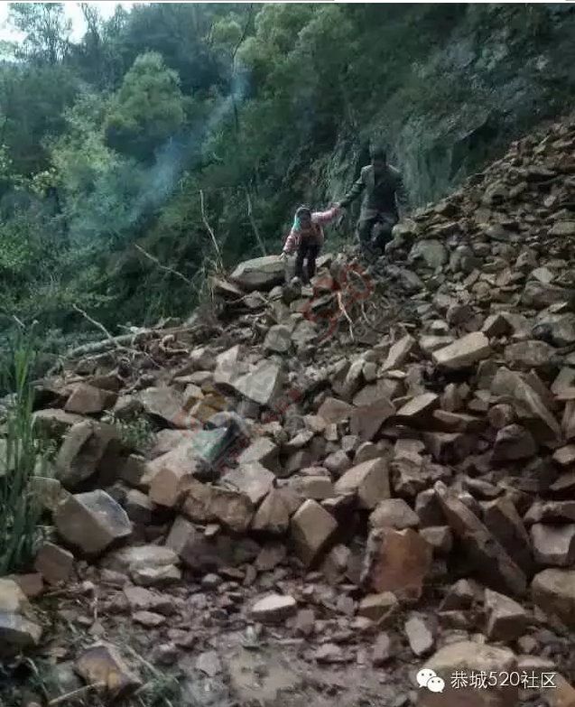 大雨导致莲花河口洗脚岭清水卡路段塌方，村民出行受阻561 / 作者:心交朋友钱交狗 / 帖子ID:165591