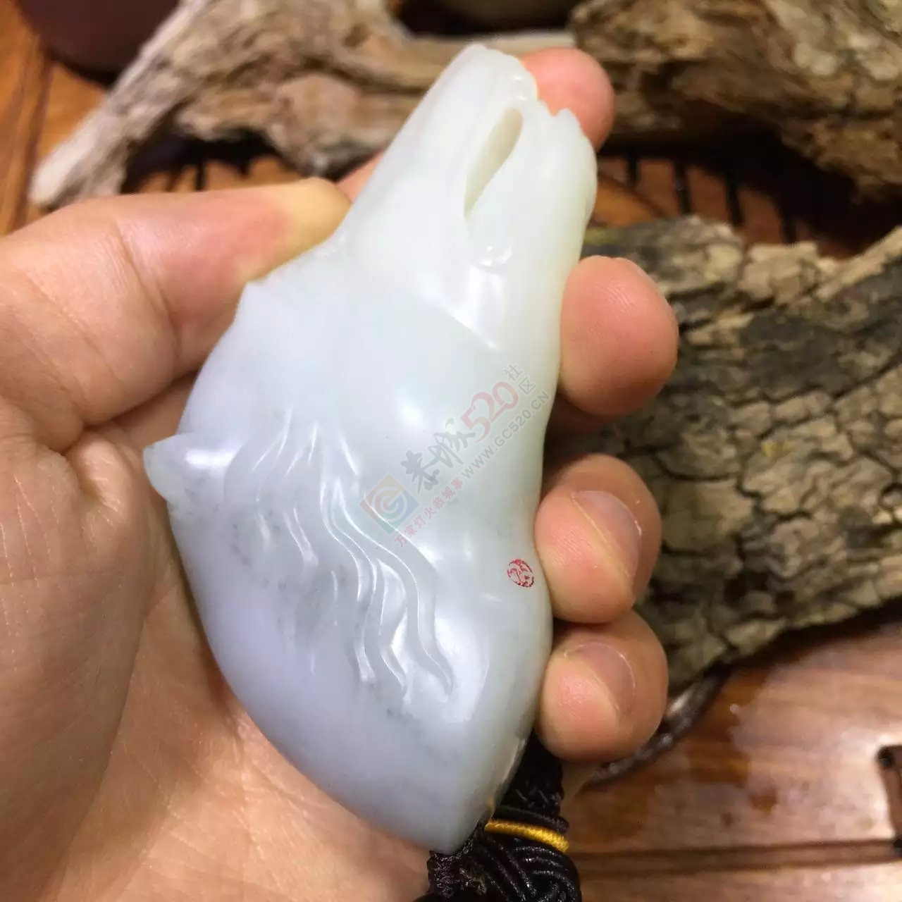 新疆和田籽料青花狼头把件661 / 作者:错了_Zfm79 / 帖子ID:169226
