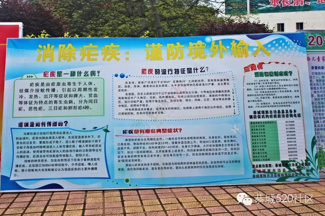 我县全国疟疾日宣传：消除疟疾，谨防境外输入！733 / 作者:今日恭城 / 帖子ID:169268