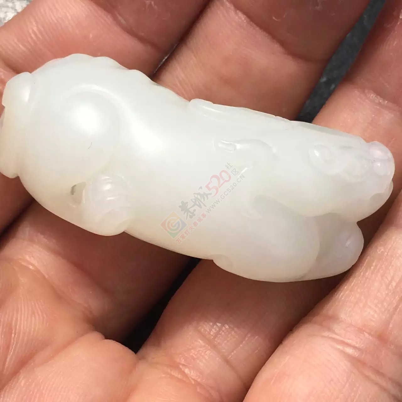 出手和田籽料羊脂玉貔貅689 / 作者:发如雪 / 帖子ID:173063