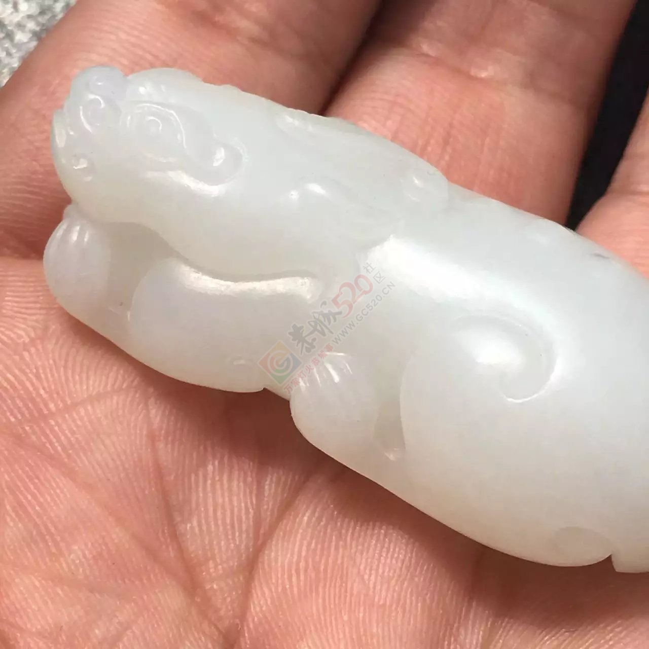 出手和田籽料羊脂玉貔貅44 / 作者:发如雪 / 帖子ID:173063