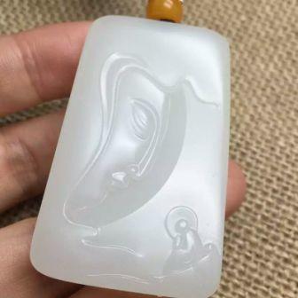 转让41克新疆和田玉吊坠——心中有佛251 / 作者:含玉黛笑 / 帖子ID:173750