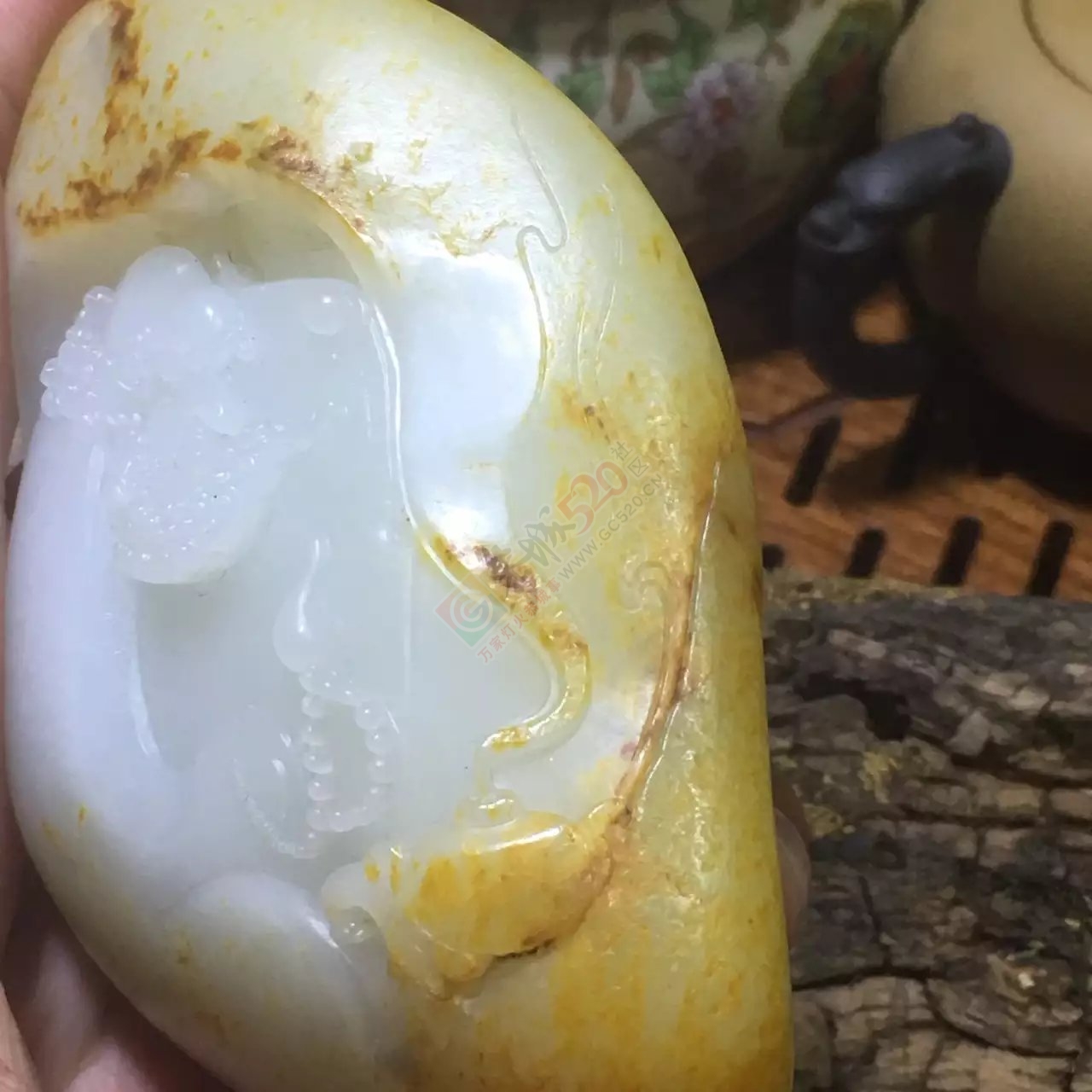 新疆和田玉洒金皮羊脂独籽达摩老祖136 / 作者:错了_Zfm79 / 帖子ID:173807
