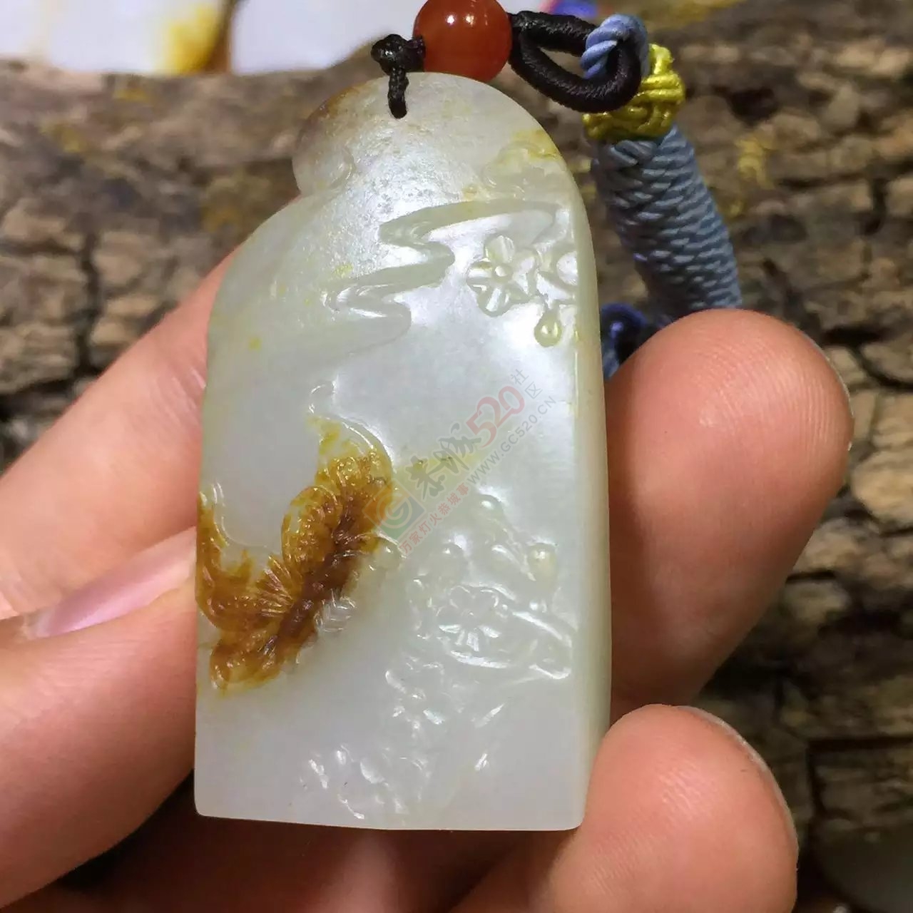新疆和田玉籽料牌子蝶恋花981 / 作者:错了_Zfm79 / 帖子ID:174198
