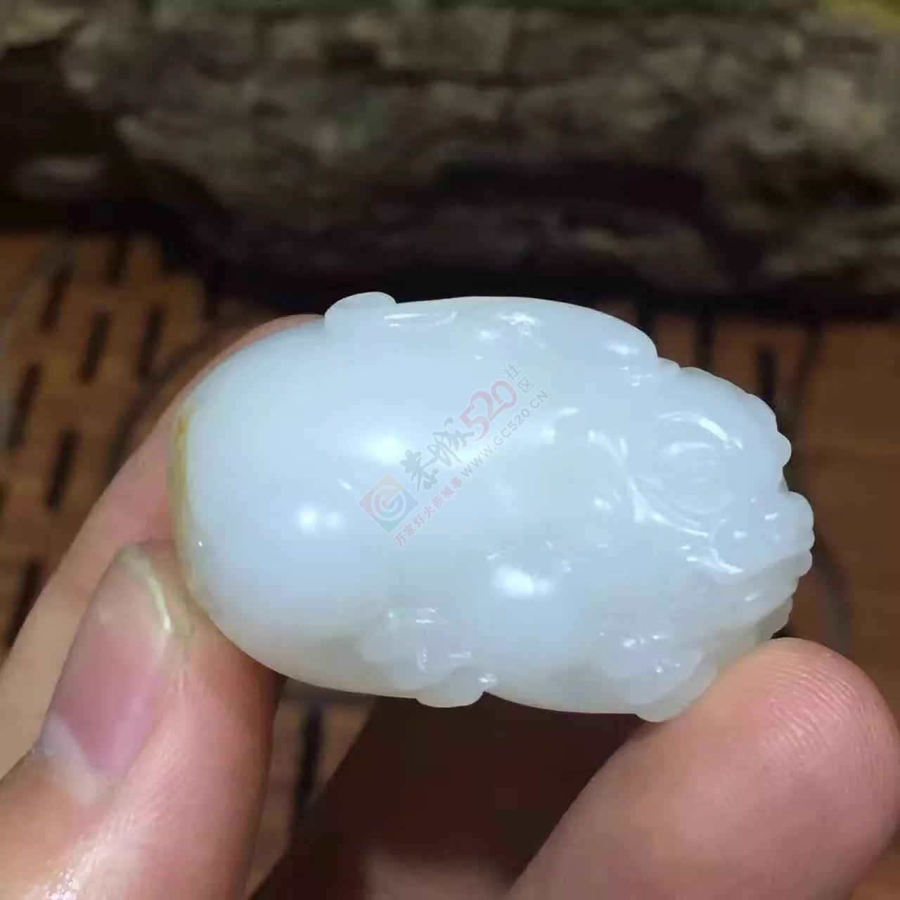 新疆和田籽料羊脂玉貔貅420 / 作者:古风_KI02J / 帖子ID:186301