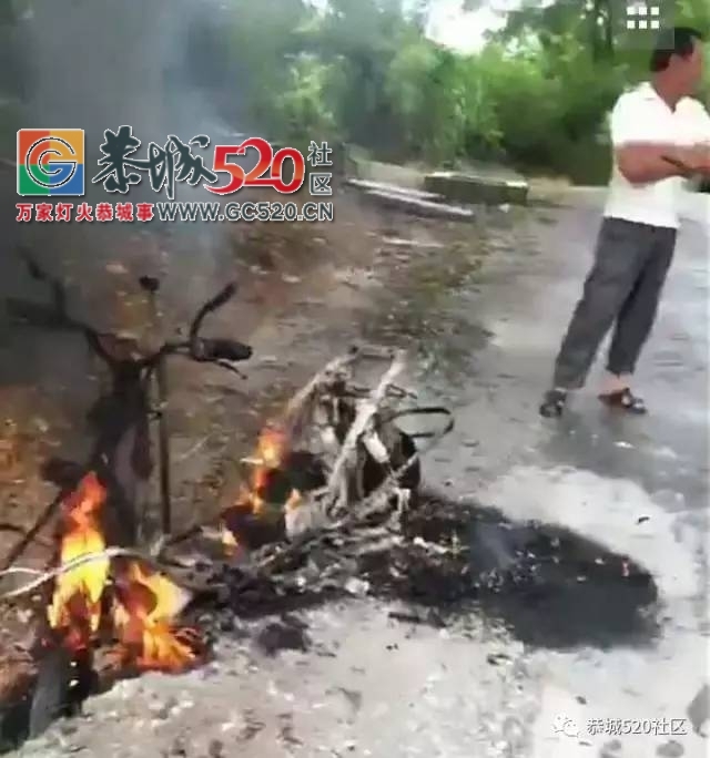 险火，栗木一电瓶车行驶途中突然自燃！478 / 作者:社区小编 / 帖子ID:233466