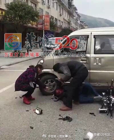 恭城一面包车掉头撞上一冲上来的摩托车，摩托车司机满脸是血117 / 作者:昨天已不在 / 帖子ID:246340