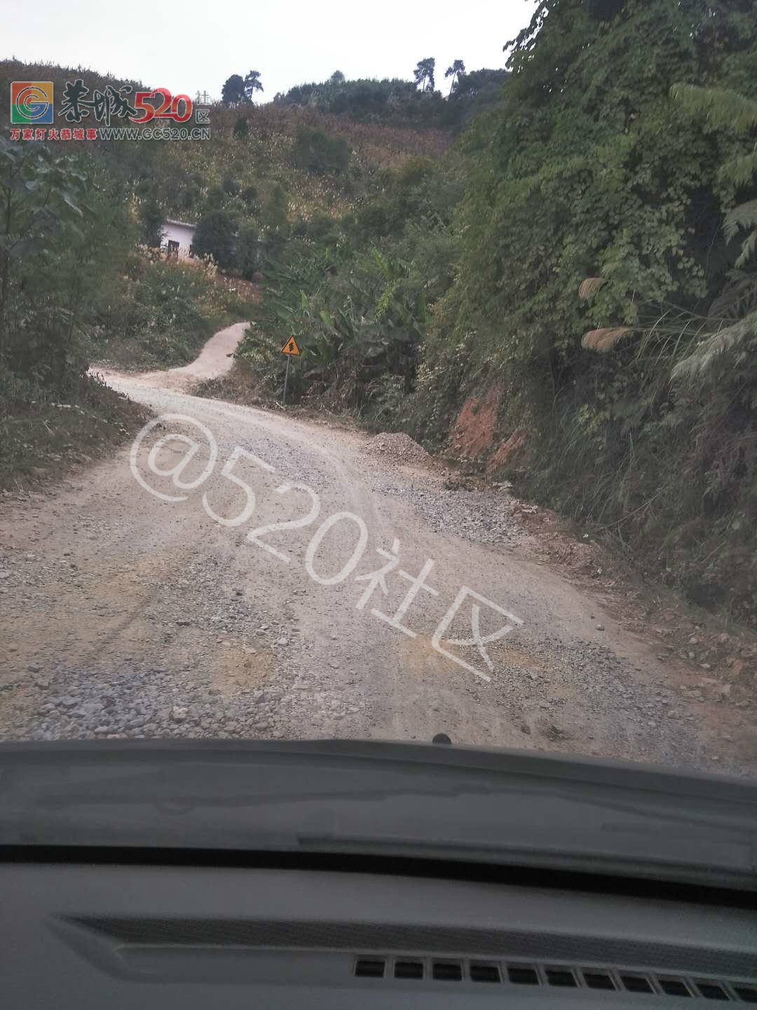 西岭竣山到岛坪的路面坑坑洼洼填了石头，过往车辆注意安全。627 / 作者:小小牵牛花 / 帖子ID:246740