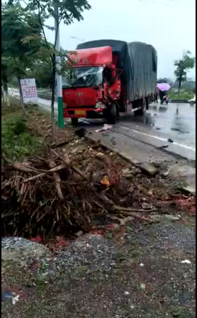 栗木镇两货车相撞，驾驶员被困驾驶室无法动弹！！！496 / 作者:丽丽看花 / 帖子ID:261206