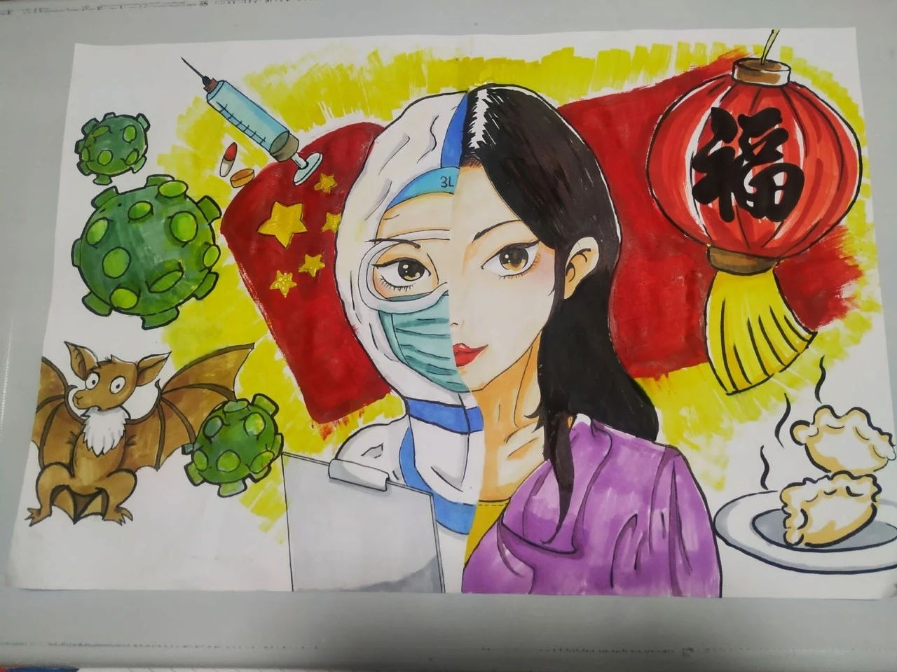 以画笔战“疫” 向抗疫英雄致敬——恭城民中学子绘制海报为抗疫助力606 / 作者:论坛小编01 / 帖子ID:270700