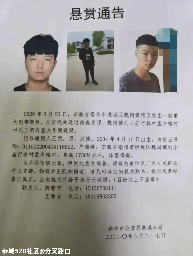 涉重大刑案的16岁少年落网！945 / 作者:分叉路口 / 帖子ID:276313