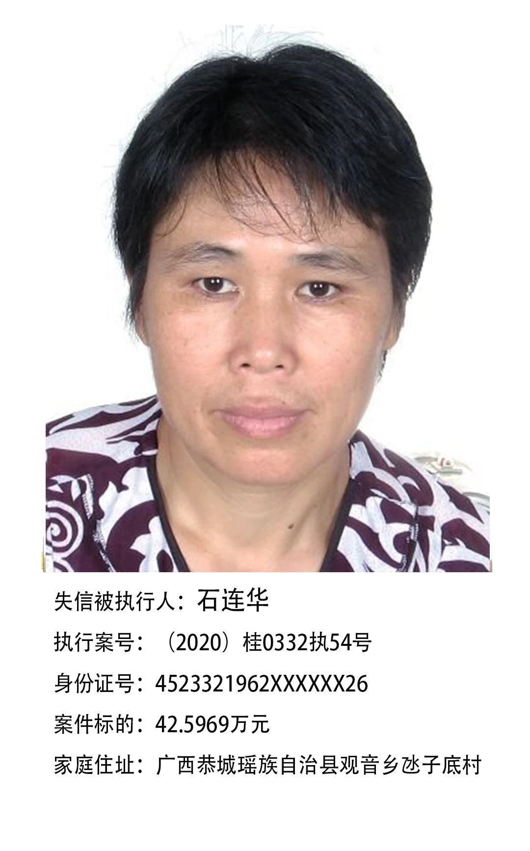 恭城瑶族自治县人民法院又曝光一批失信被执行人，看看有没有你认识的258 / 作者:普通人物怨 / 帖子ID:279548