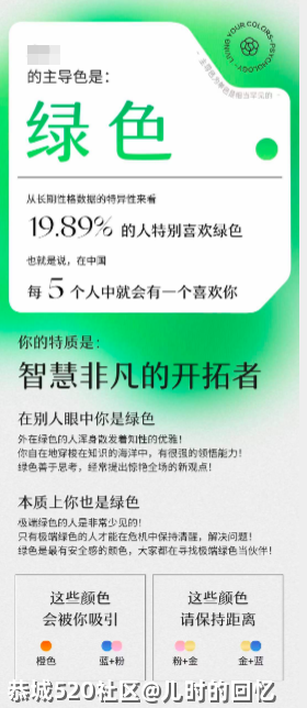 我上次看到性格色彩测试时，大家还在电视上相亲555 / 作者:儿时的回忆 / 帖子ID:285667