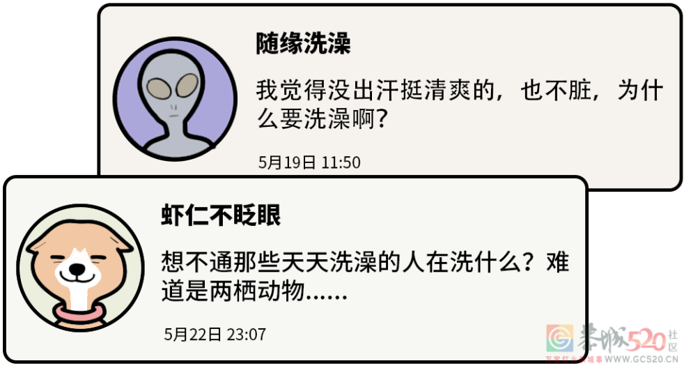 今天没出汗，可以不洗澡吗？179 / 作者:健康小天使 / 帖子ID:295717